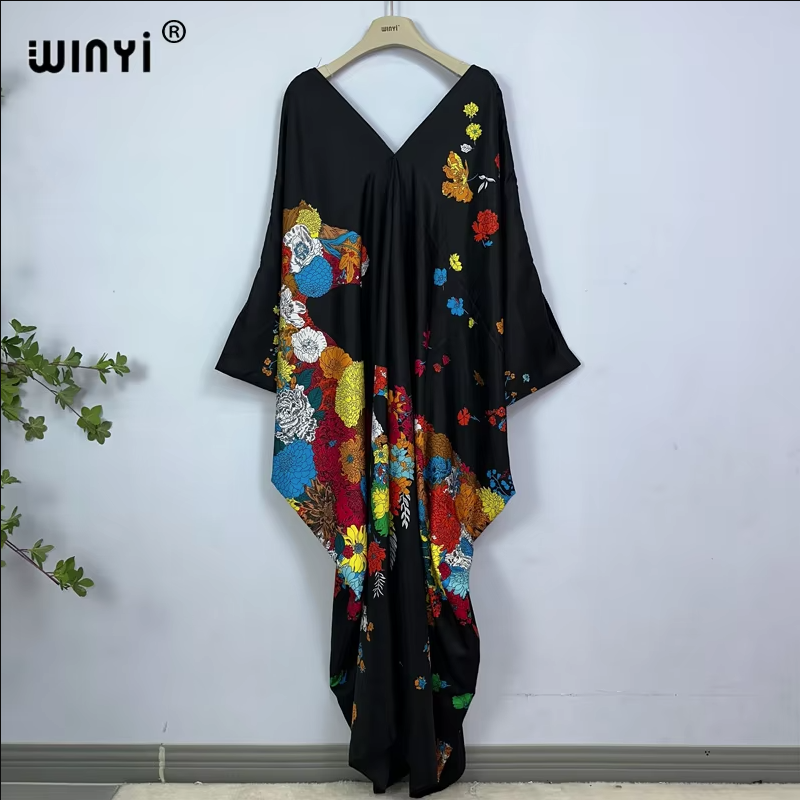 Cover Up Kaftan - WINYI print summer maxi dress Muslim