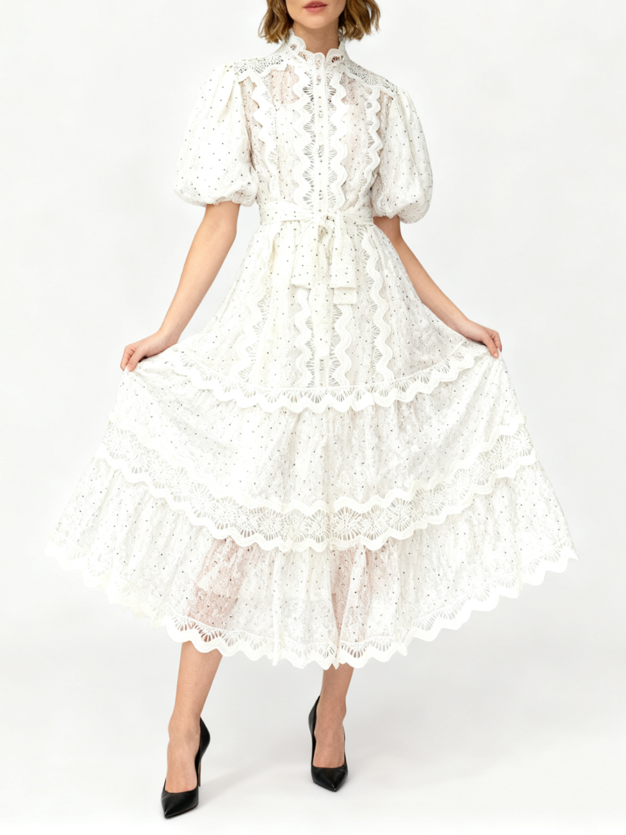 TWOTWINSTYLE Dot Print Sheer D - Linen Dress Wrap reseña y precio