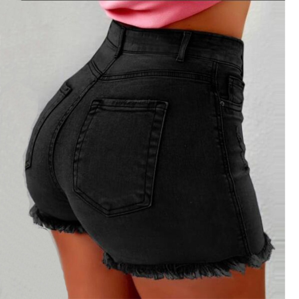 Women's High Waisted Distresse - Shorts Denim Frayed reseña y precio