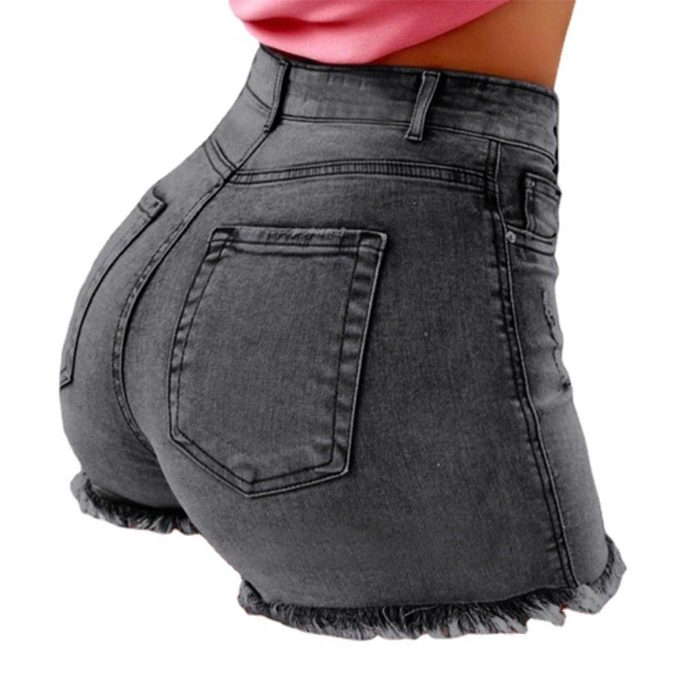 Women's High Waisted Distresse - Shorts Denim Frayed reseña y precio