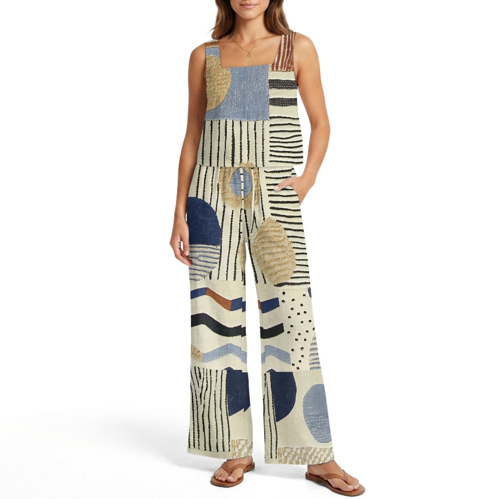 INSTANTARTS Women’s Linen Vest - Linen Pant Wide reseña y precio