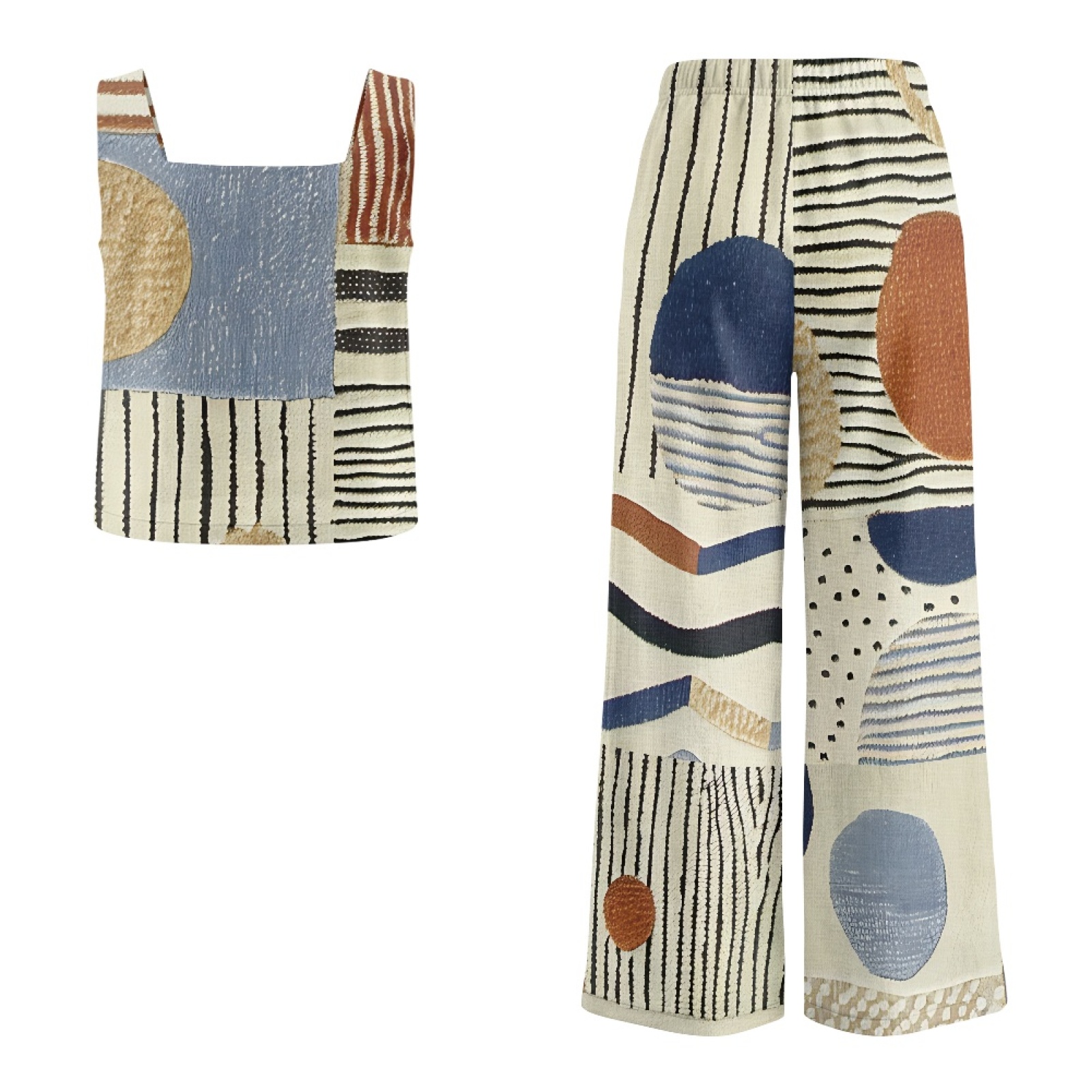 INSTANTARTS Women’s Linen Vest - Linen Pant Wide reseña y precio