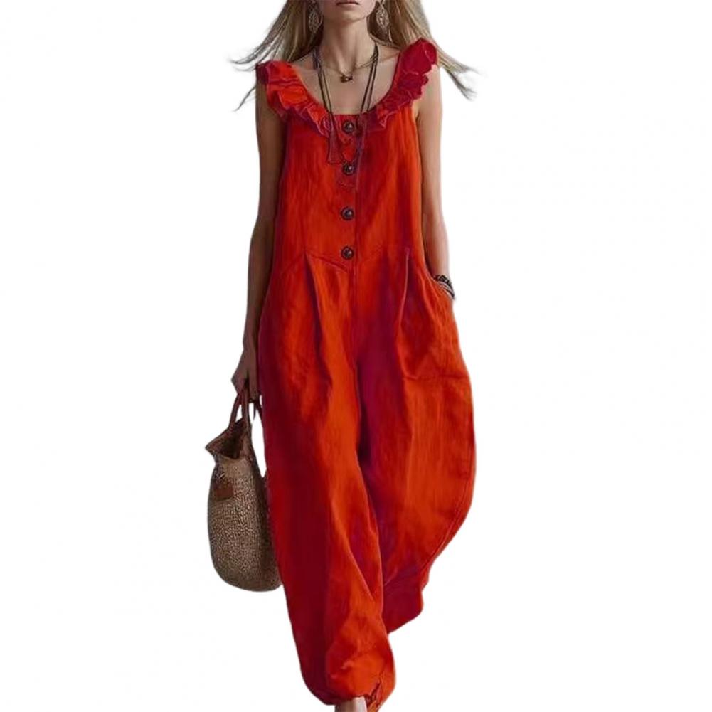 Women Jumpsuit Breathable Rela - Jumpsuit Linen Relaxed reseña y precio