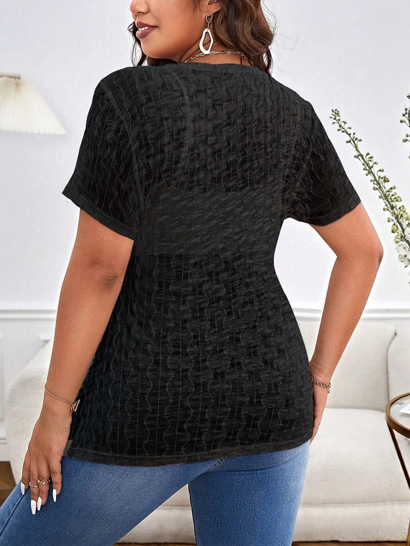 Spring Summer Plus Size Women  - Kimono Sheer Floral reseña y precio