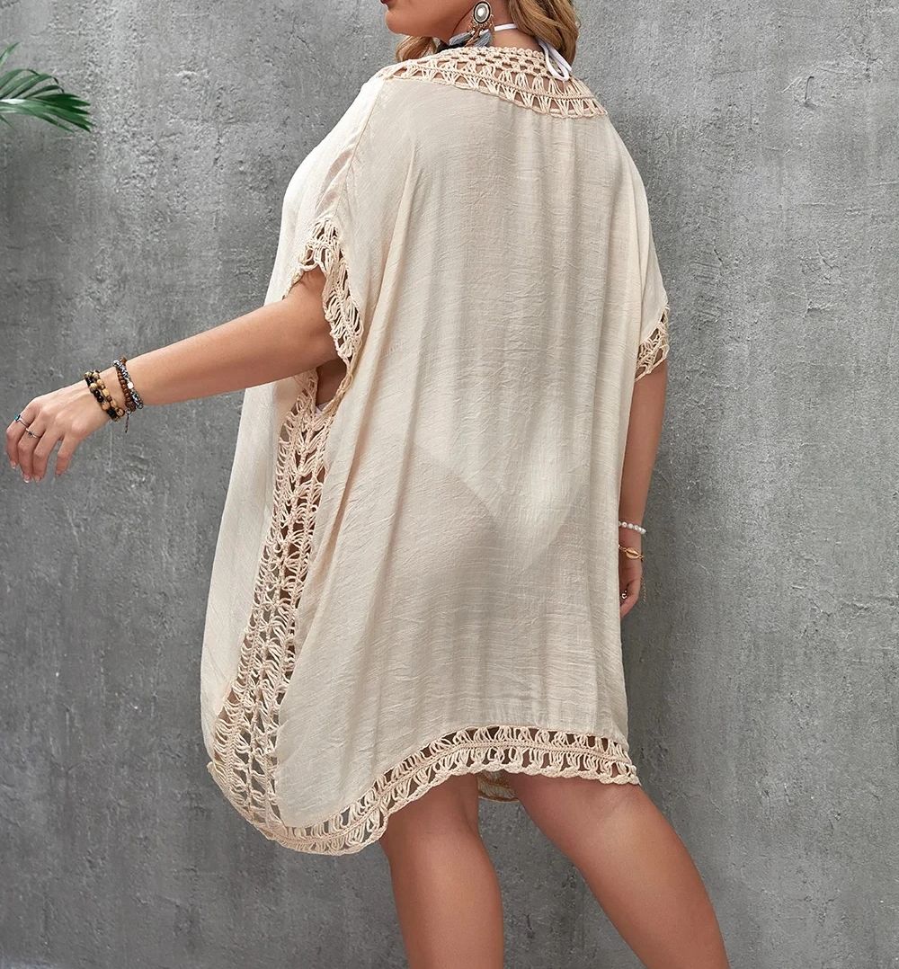 CROCHET BIKINI-Plus Size Beach - Cover Up Kaftan reseña y precio