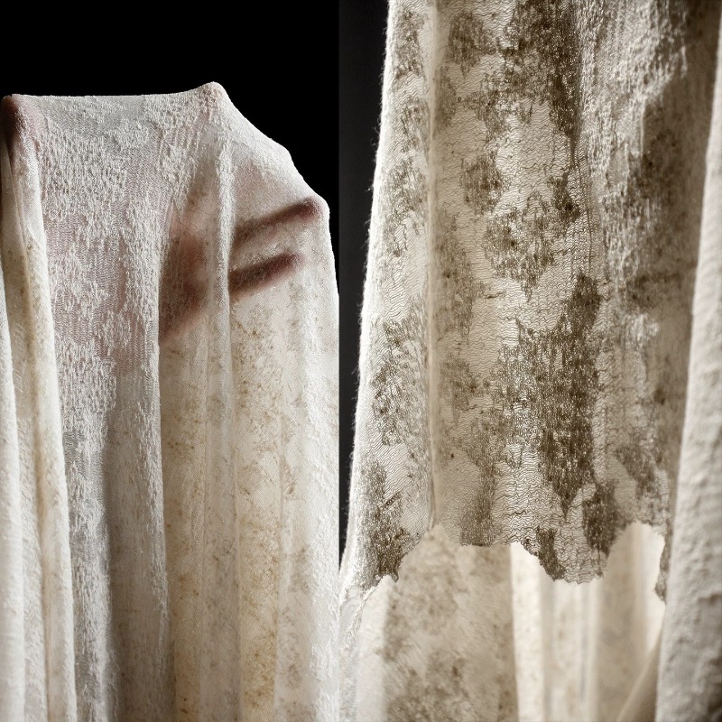 Distressed Vintage Textured Co - Linen Dress Wrap reseña y precio