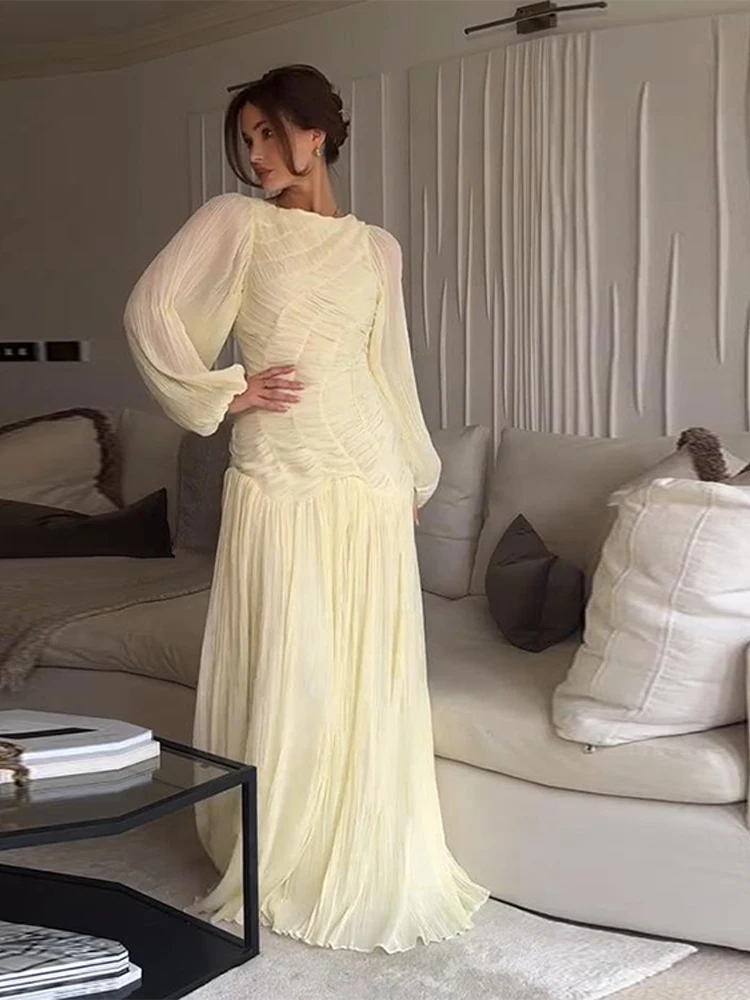 BWQ Elegant Chiffon Pleated Lo - Linen Dress Wrap reseña y precio