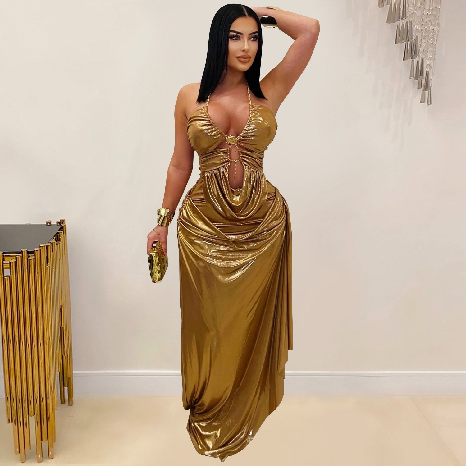 Prom Dress Evening Wedding Gue - Maxi Dress Halter reseña y precio