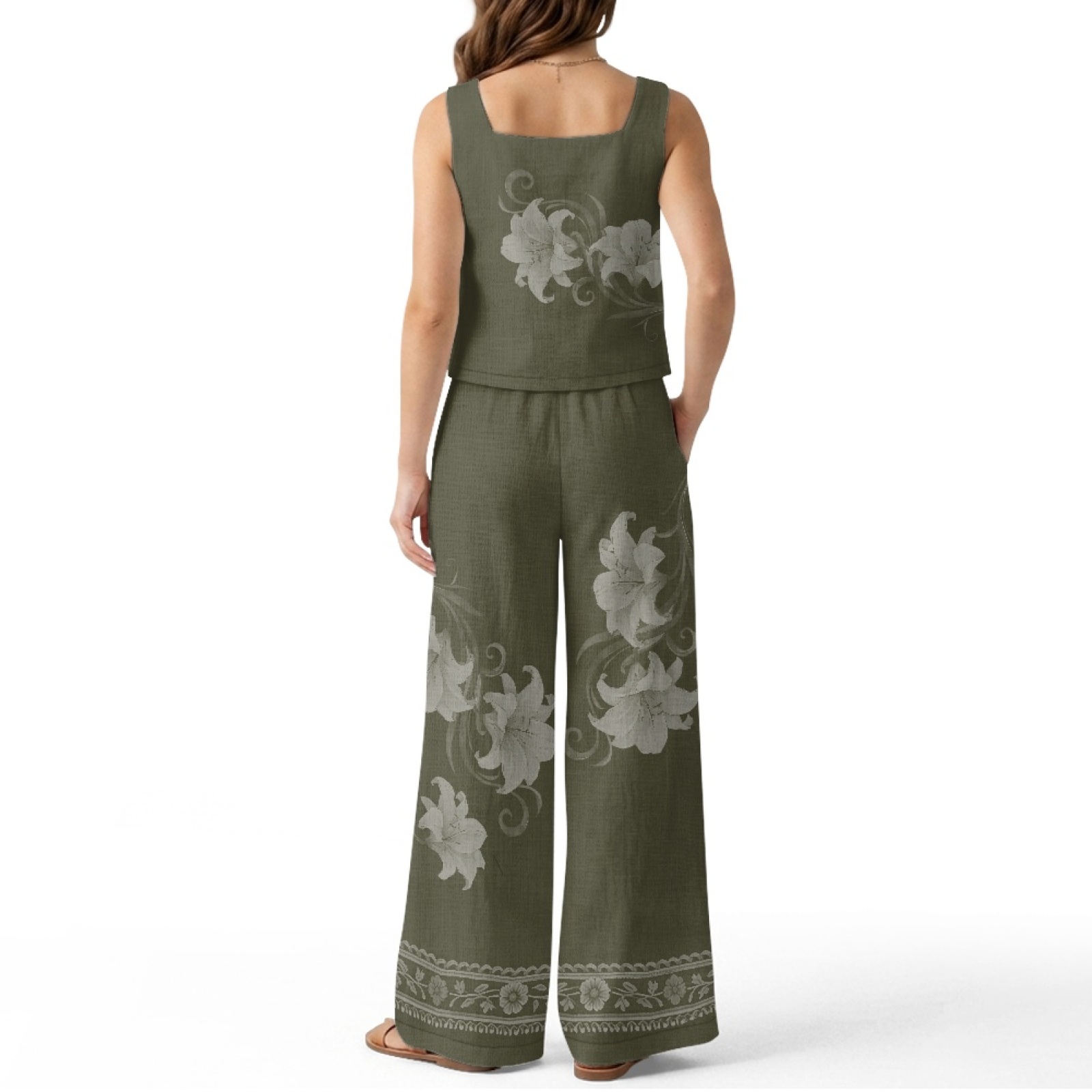 INSTANTARTS Women’s Linen Vest - Linen Pant Wide reseña y precio
