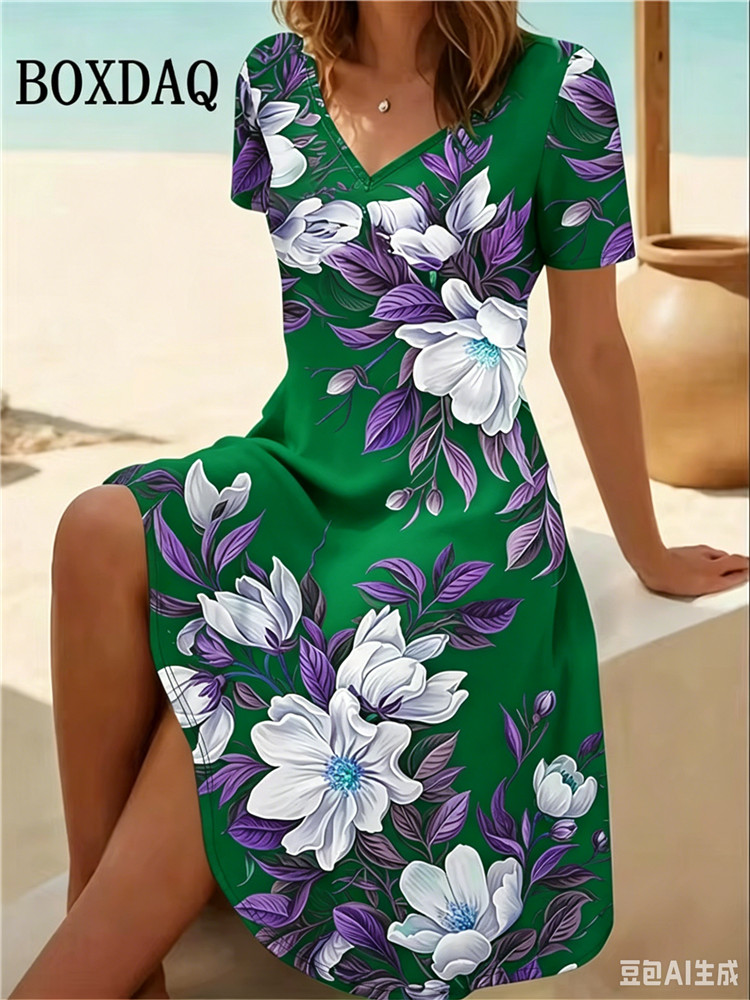 6XL Plus Size Women Dresses Su - Romper Floral Print reseña y precio