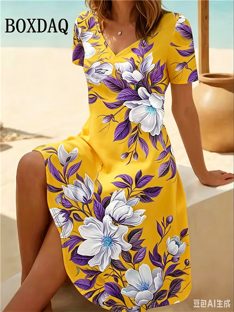 6XL Plus Size Women Dresses Su - Romper Floral Print reseña y precio