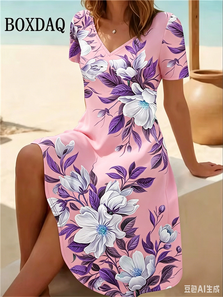 6XL Plus Size Women Dresses Su - Romper Floral Print reseña y precio