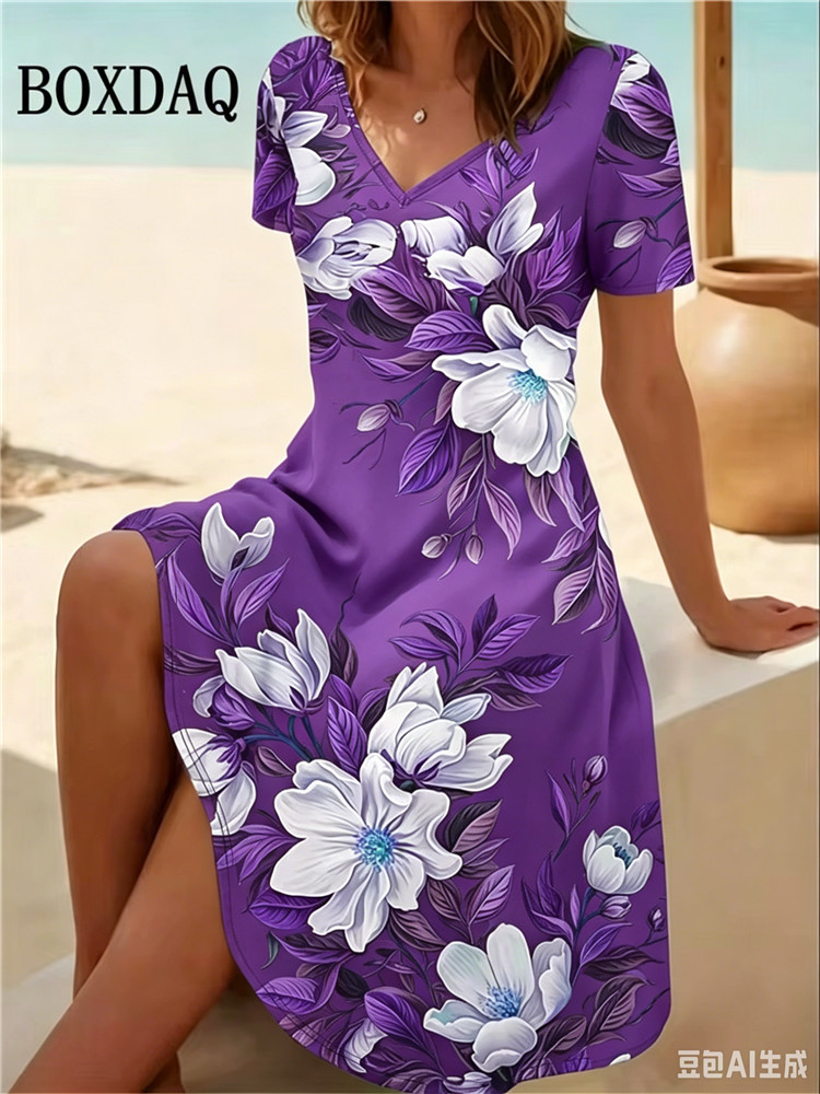 6XL Plus Size Women Dresses Su - Romper Floral Print reseña y precio