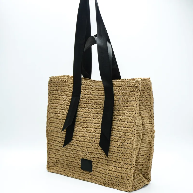 Retro hand-woven straw shoulde - Tote Bag Beach reseña y precio