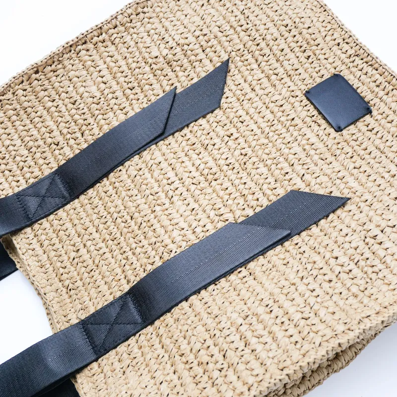Retro hand-woven straw shoulde - Tote Bag Beach reseña y precio