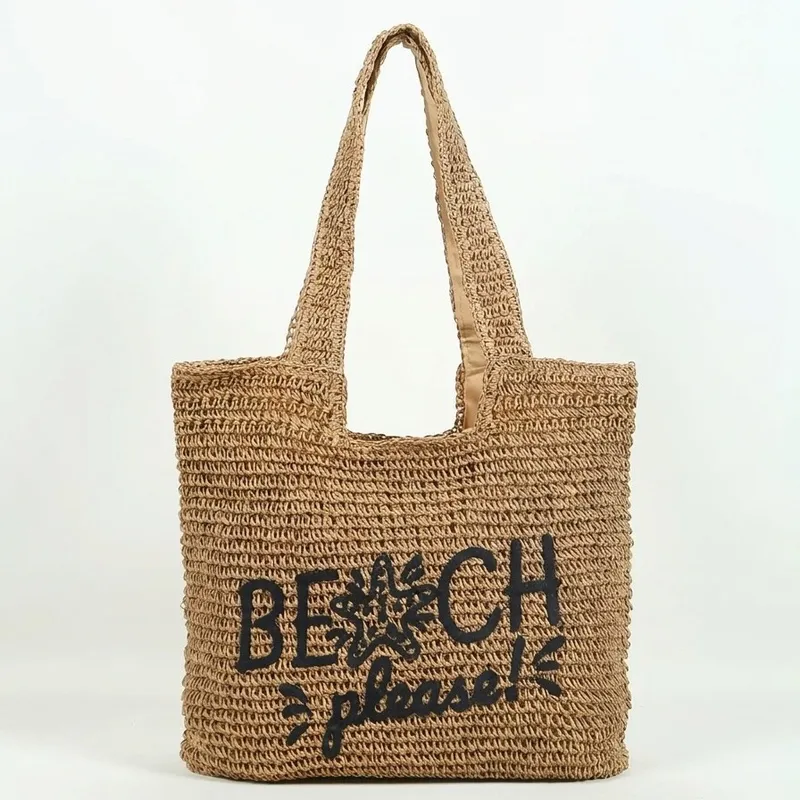 Women's handwoven straw tote b - Tote Bag Beach reseña y precio