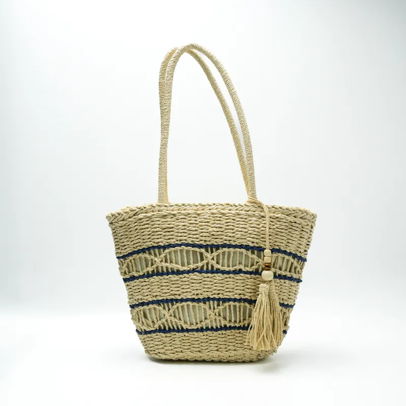Hollow-Shoulder Straw Tote Bag - Tote Bag Beach reseña y precio