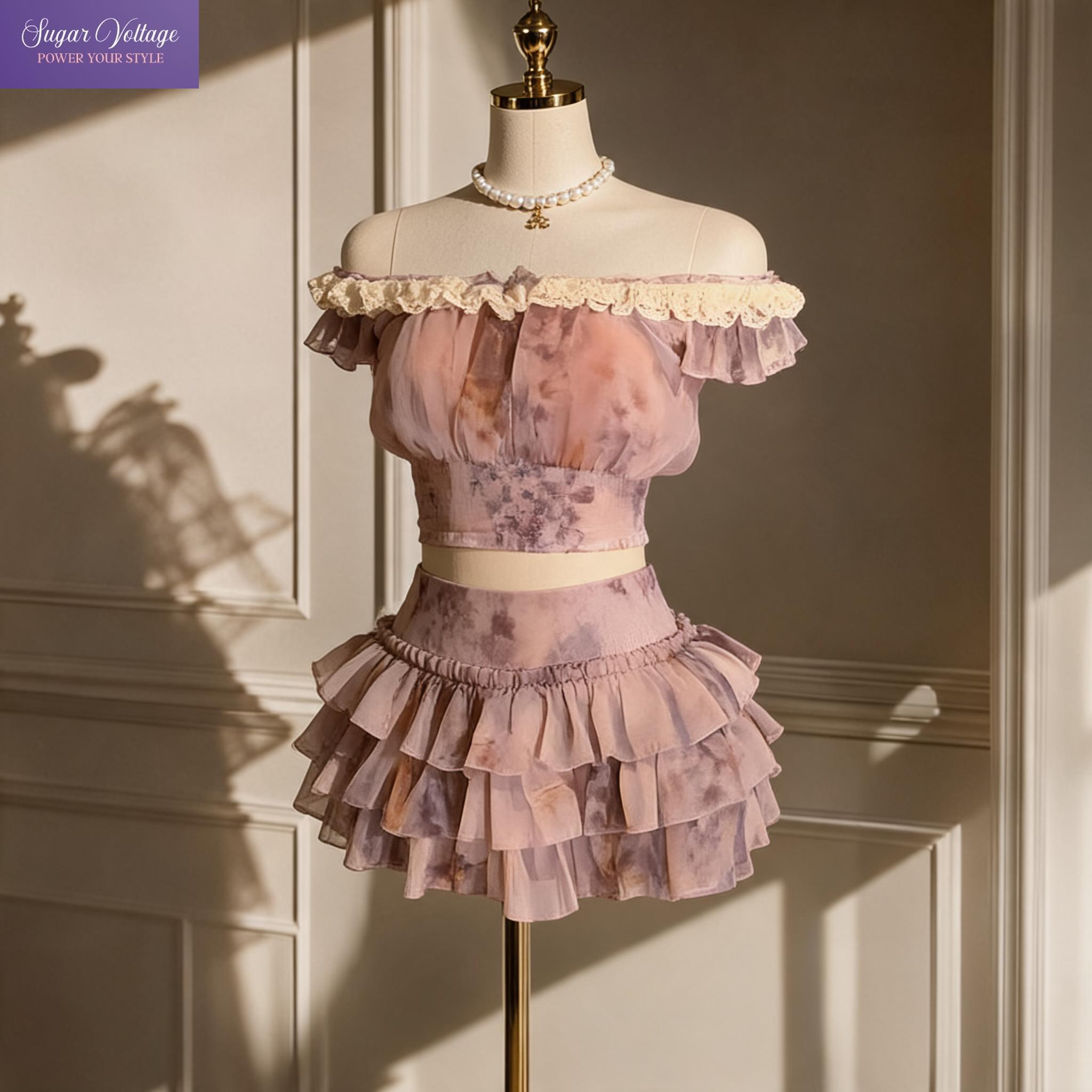 French Sweet Coquette Off Shou - Romper Floral Print reseña y precio