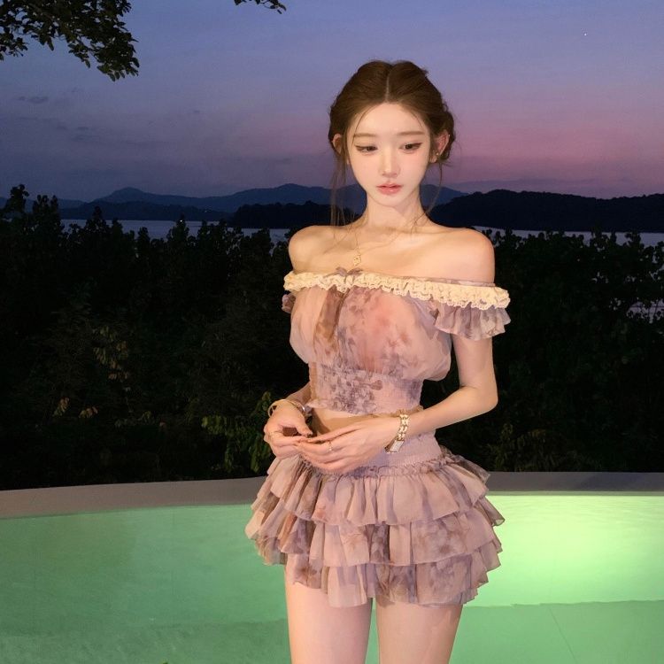 French Sweet Coquette Off Shou - Romper Floral Print reseña y precio