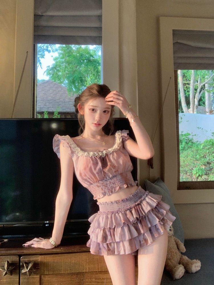 French Sweet Coquette Off Shou - Romper Floral Print reseña y precio