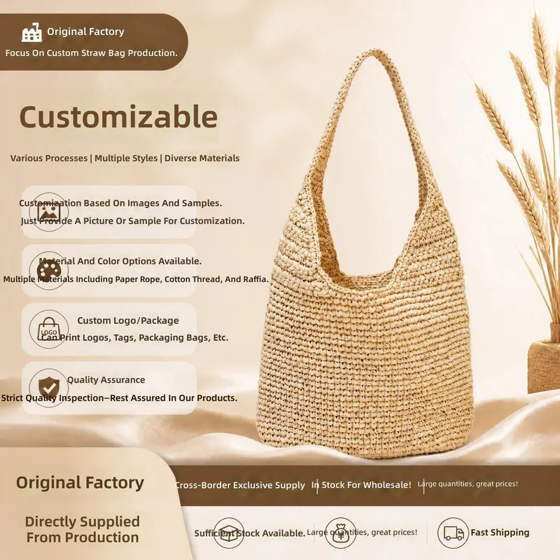 Raffia Grass Woven Tote Bag Ha - Tote Bag Beach reseña y precio