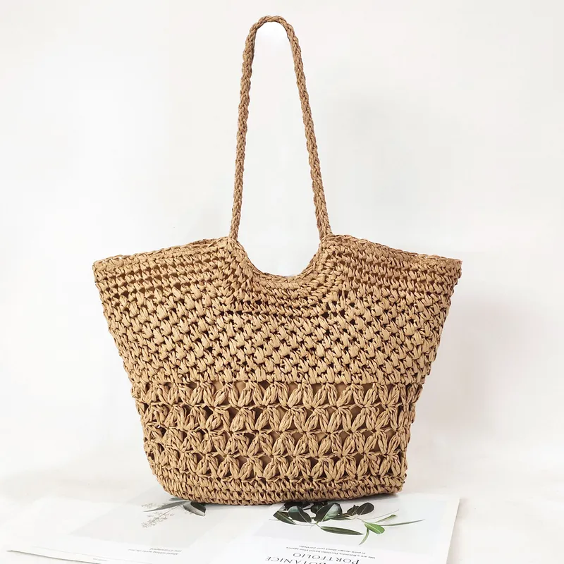Hollow Woven Paper Rope Straw  - Tote Bag Beach reseña y precio