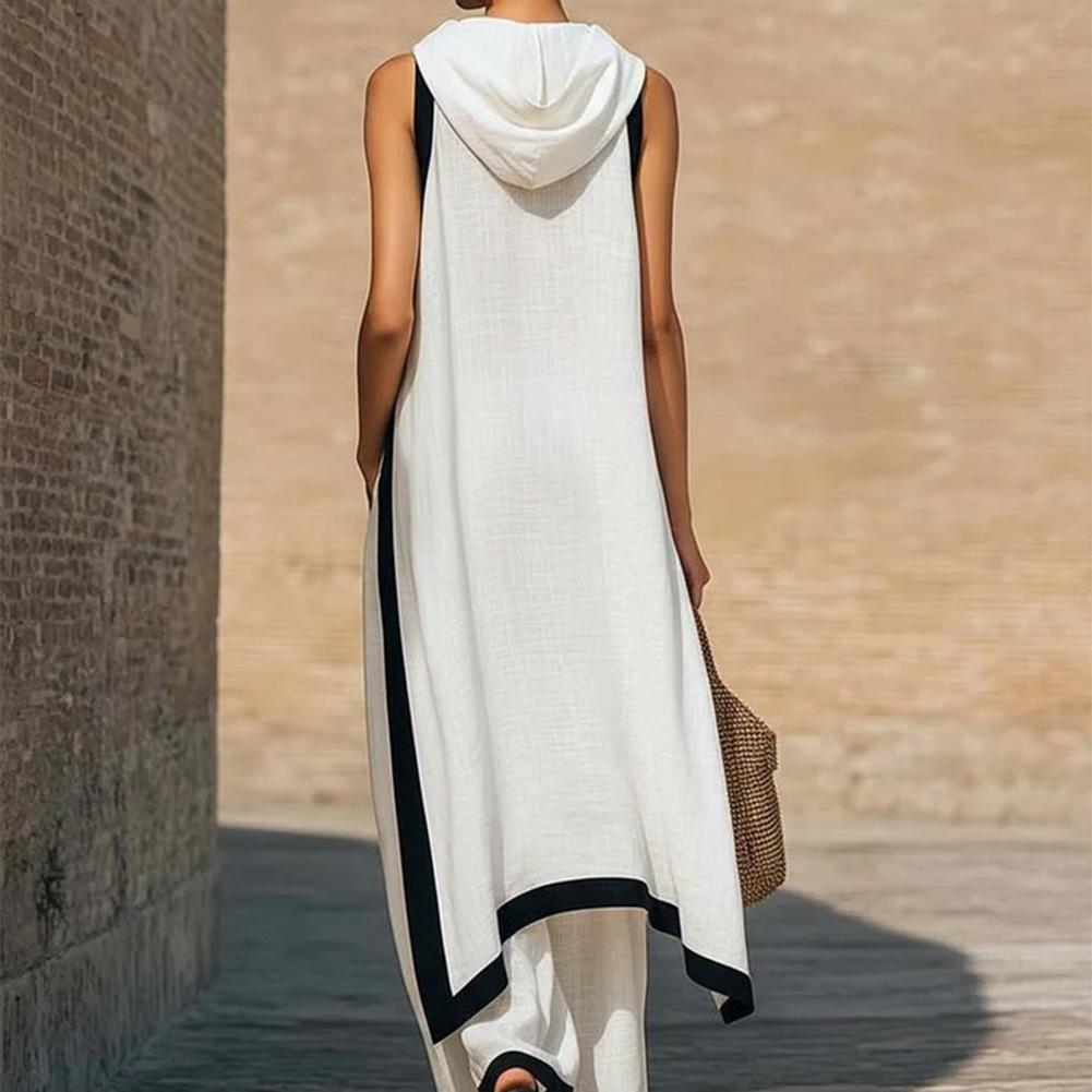Women Color Block Cotton Linen - Linen Pant Wide reseña y precio