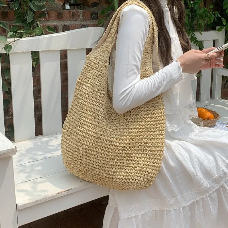 High-end hand-woven straw tote - Tote Bag Beach reseña y precio