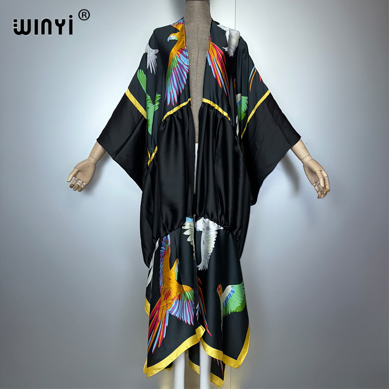 WINYI print boho kimono maxi b - Cover Up Kaftan reseña y precio