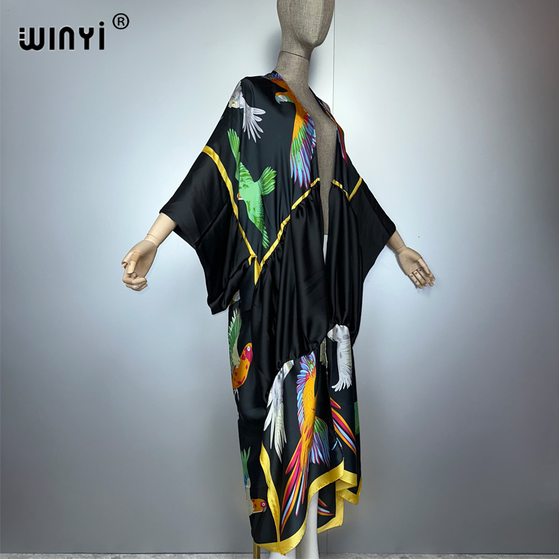WINYI print boho kimono maxi b - Cover Up Kaftan reseña y precio