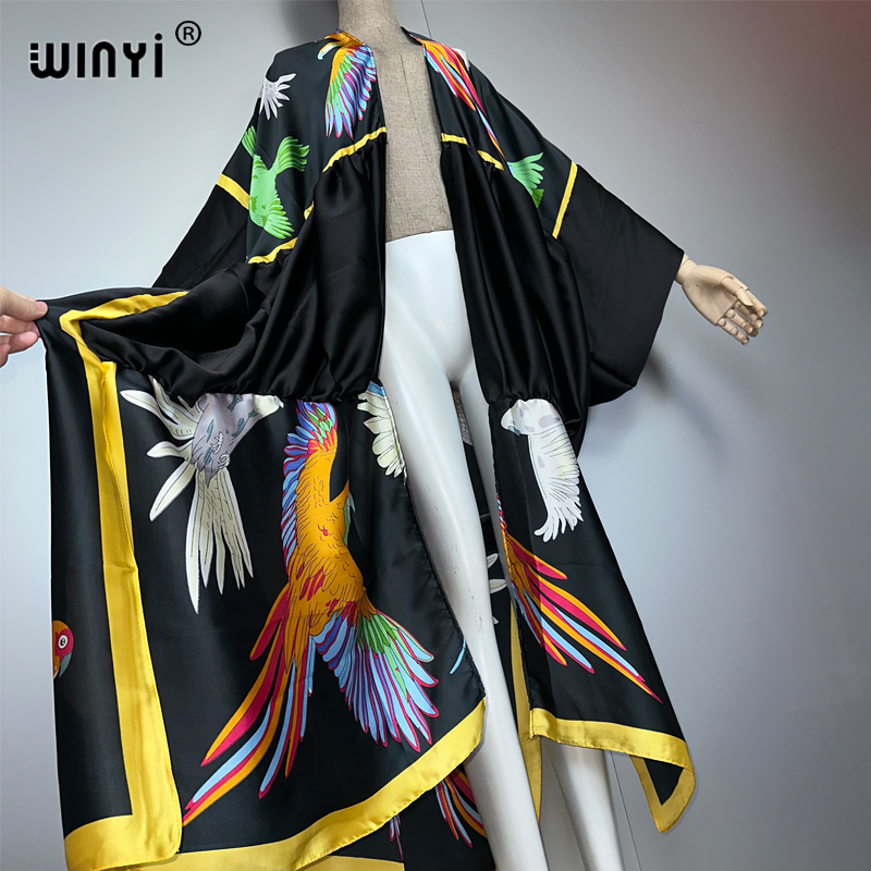 WINYI print boho kimono maxi b - Cover Up Kaftan reseña y precio