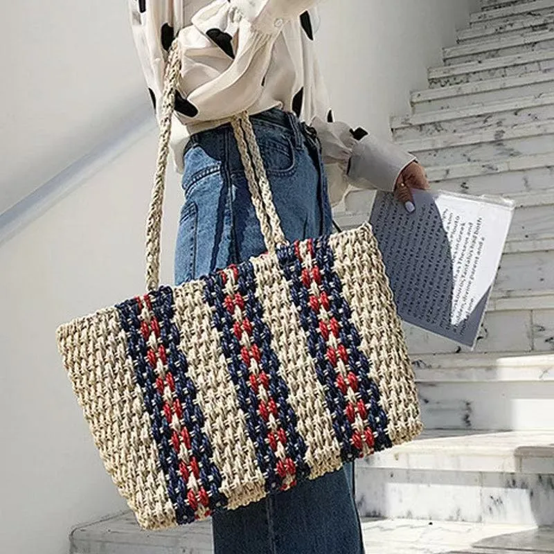 Straw Tote Bag Women One-Shoul - Tote Bag Beach reseña y precio