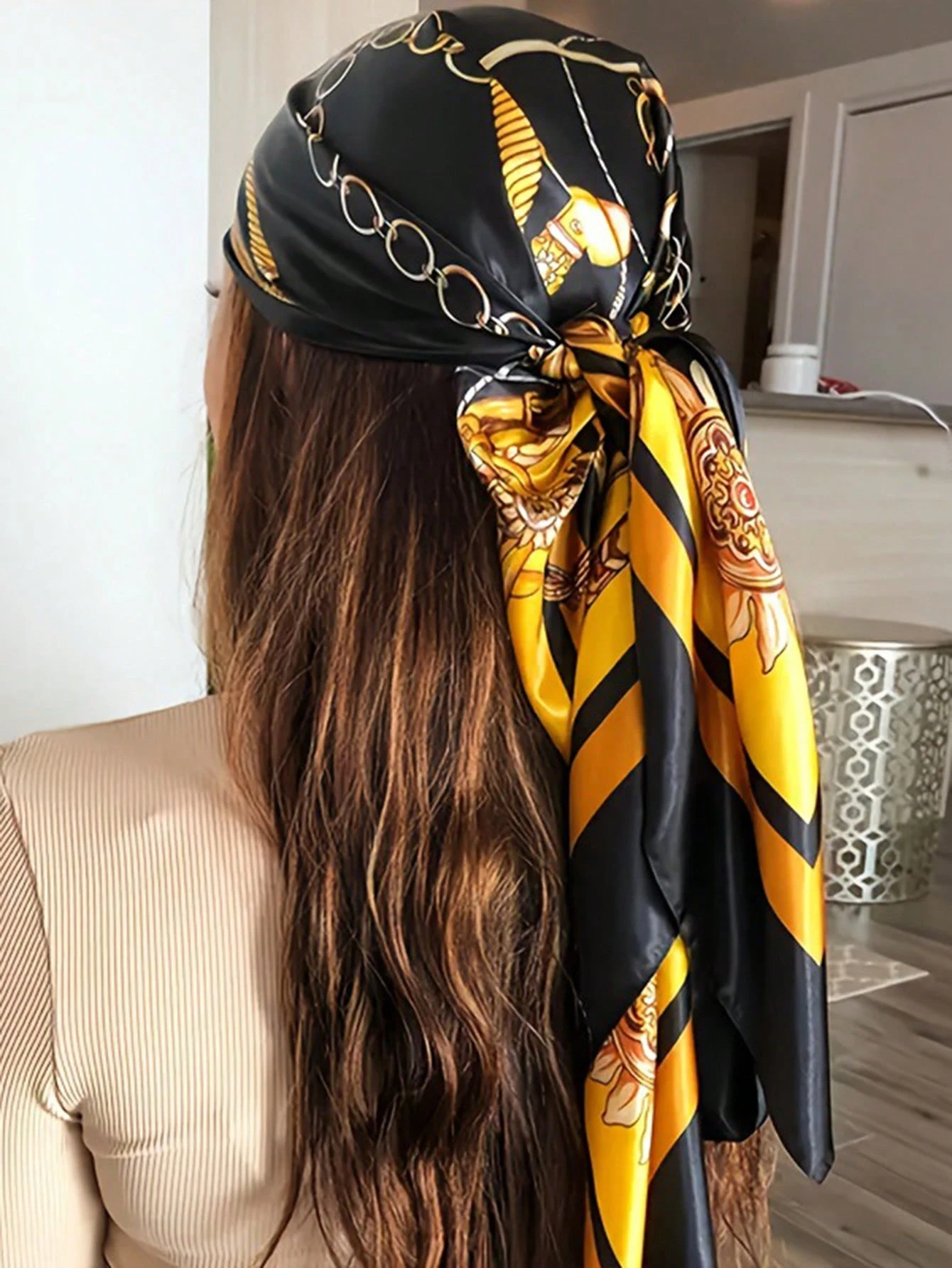 Luxury 90*90CM Vintage Chain P - Headband Summer Knit reseña y precio