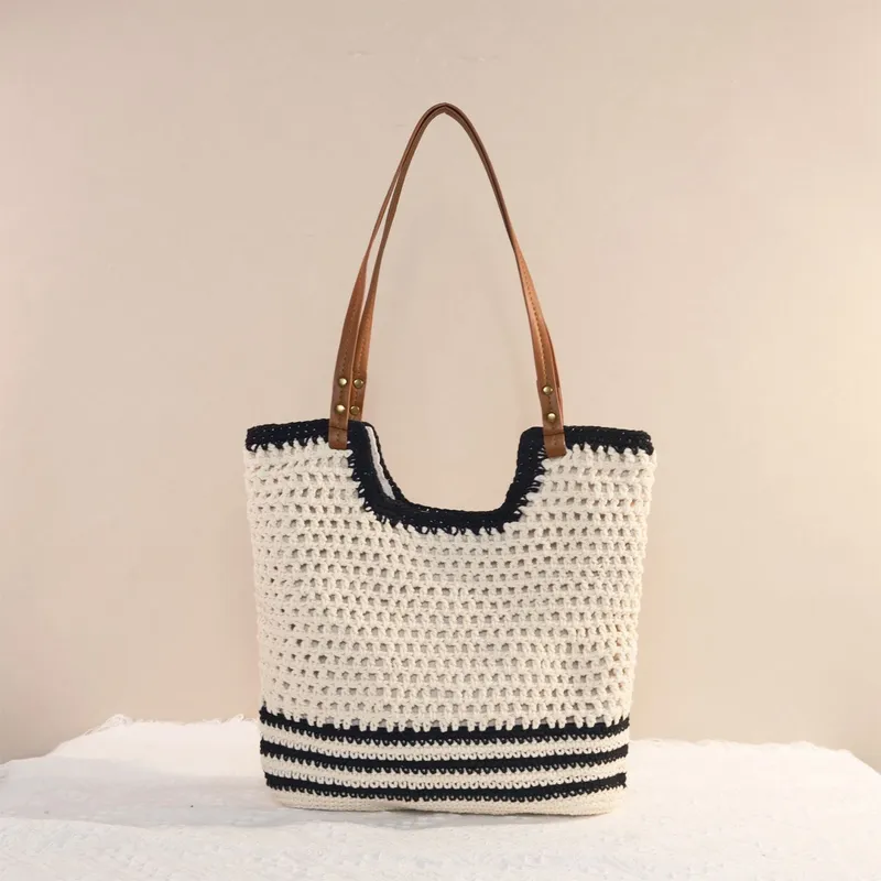 Women's large-capacity hand-wo - Tote Bag Beach reseña y precio