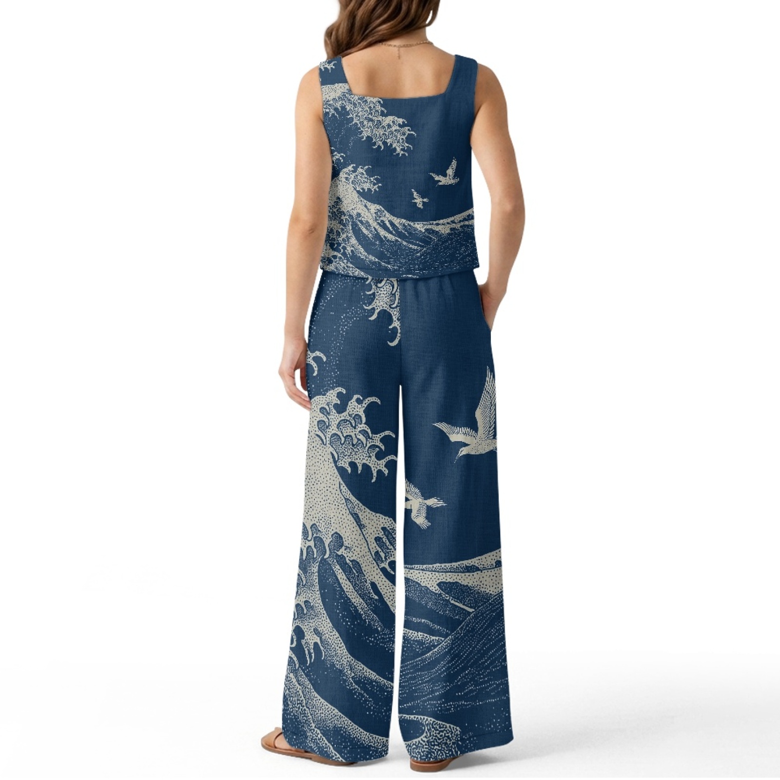INSTANTARTS Women’s Linen Vest - Linen Pant Wide reseña y precio