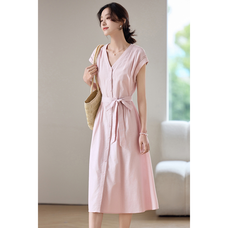 SENTUBILA Women's Midi Pink Dr - Linen Dress Wrap reseña y precio