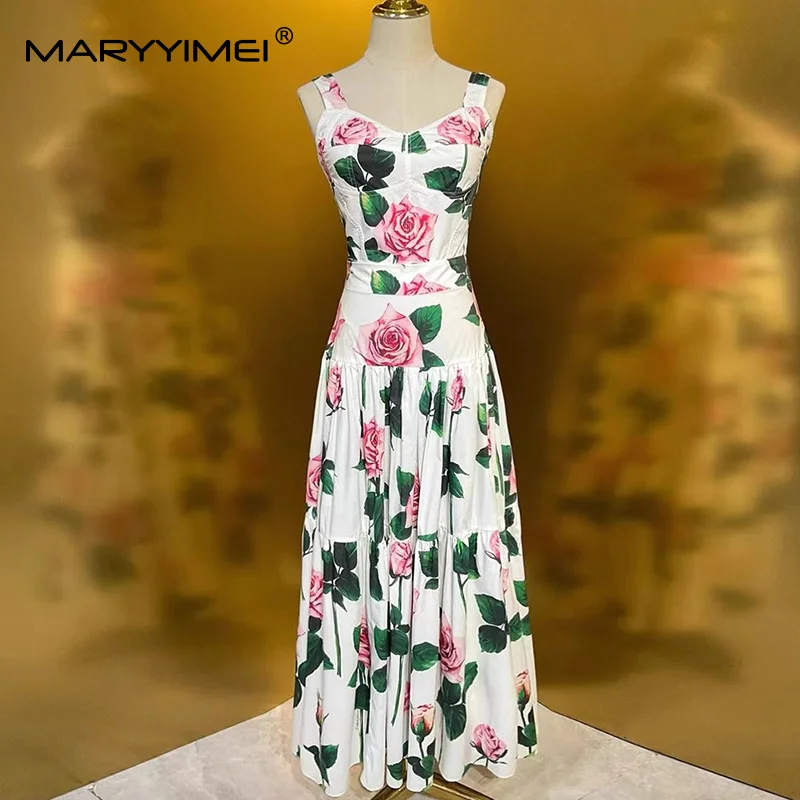 MARYYIMEI Floral-Print Pleated - Romper Floral Print reseña y precio