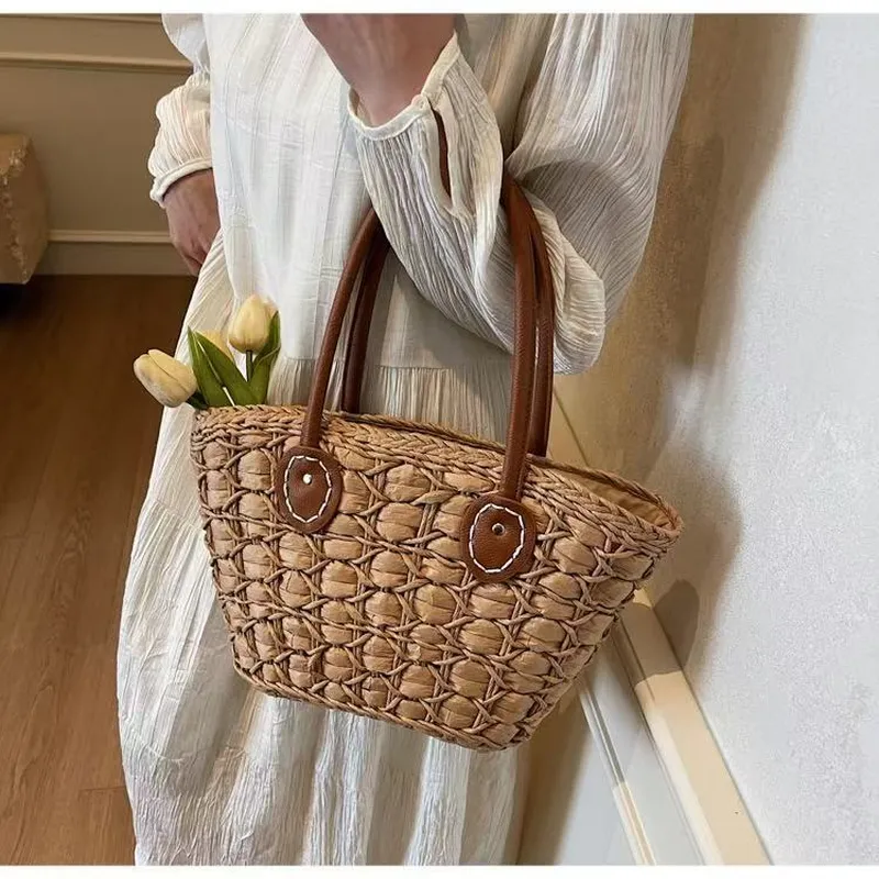 Retro European American woven  - Tote Bag Beach reseña y precio