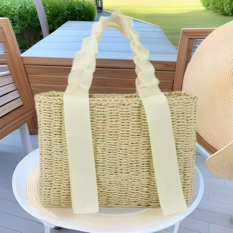 Straw Woven Handbag Summer Vac - Tote Bag Beach reseña y precio