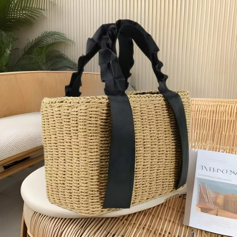 Straw Woven Handbag Summer Vac - Tote Bag Beach reseña y precio