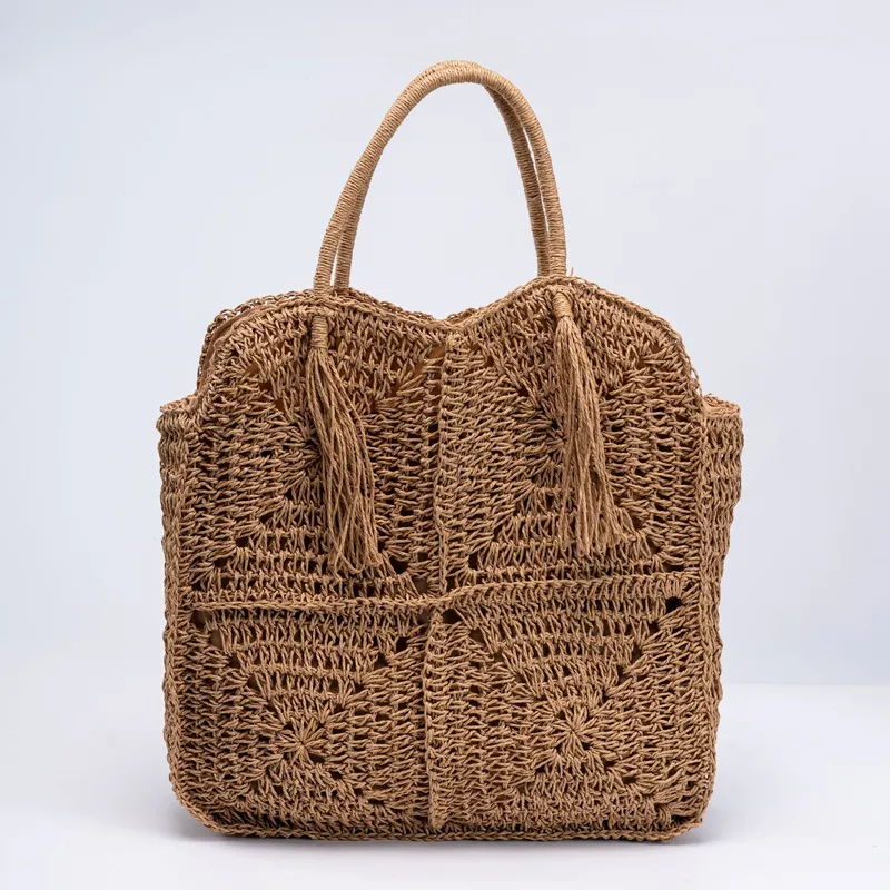 Straw Handwoven Tote Bag with  - Tote Bag Beach reseña y precio