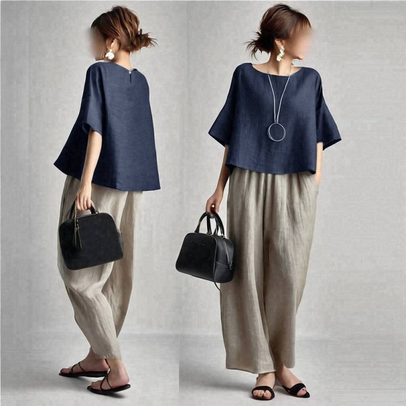 Two Pieces Women Pant Sets Sol - Linen Pant Wide reseña y precio