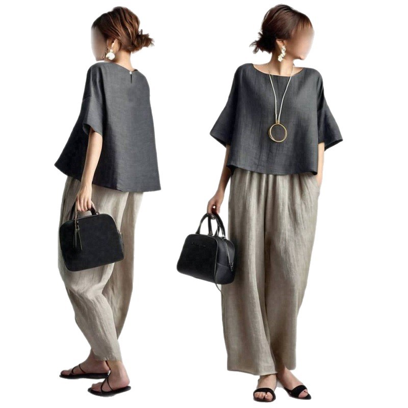 Two Pieces Women Pant Sets Sol - Linen Pant Wide reseña y precio