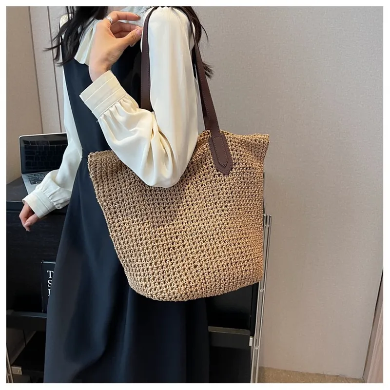 Women's handwoven straw tote b - Tote Bag Beach reseña y precio