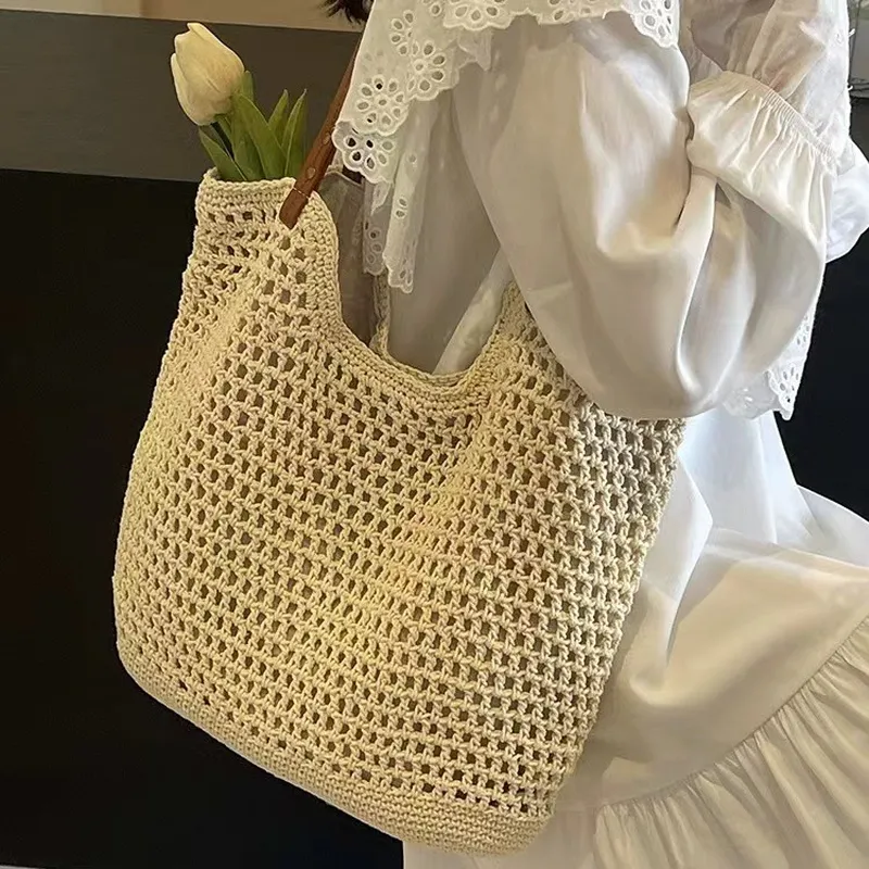 Women's hand-woven straw tote  - Tote Bag Beach reseña y precio