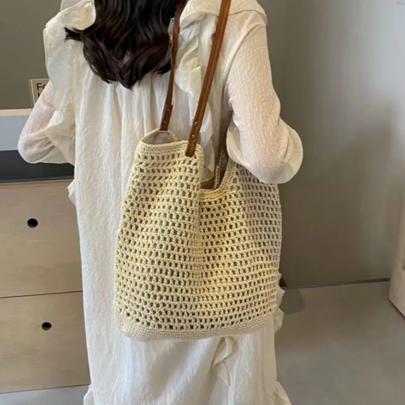 Women's hand-woven straw tote  - Tote Bag Beach reseña y precio
