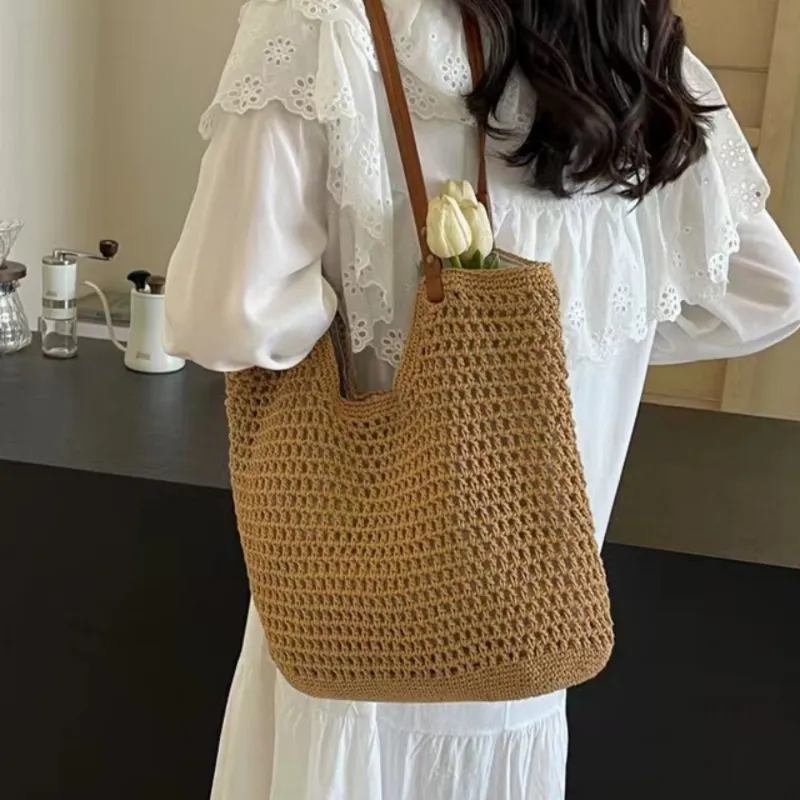 Women's hand-woven straw tote  - Tote Bag Beach reseña y precio